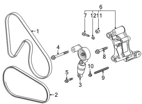 2021 Chevy Corvette Belts & Pulleys Diagram