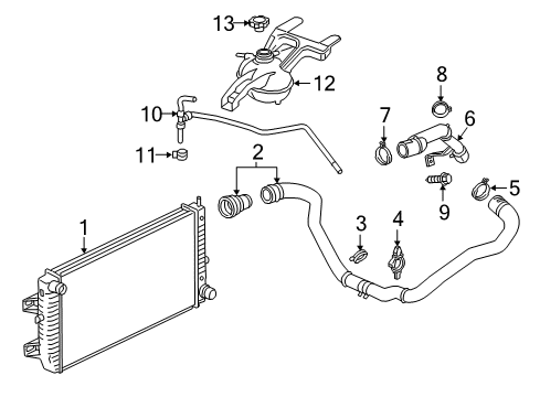 2017 Chevy Express 3500 Radiator & Components Diagram