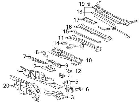2000 Buick LeSabre Cowl Diagram