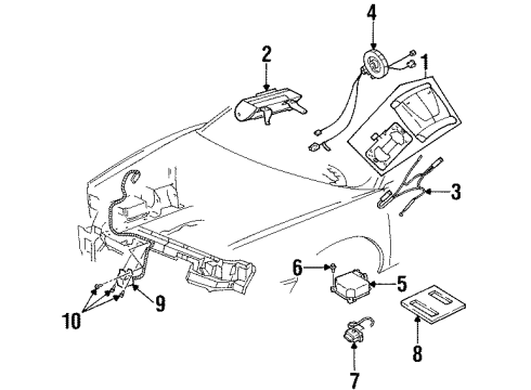 1997 Buick Riviera Impact Sensor, Front Diagram for 16221049