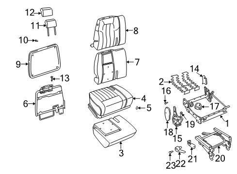 2005 Pontiac Aztek Rear Seat Components Diagram