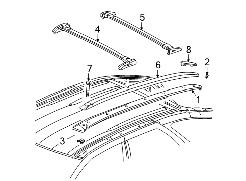 2005 Pontiac Aztek Exterior Trim - Roof Diagram