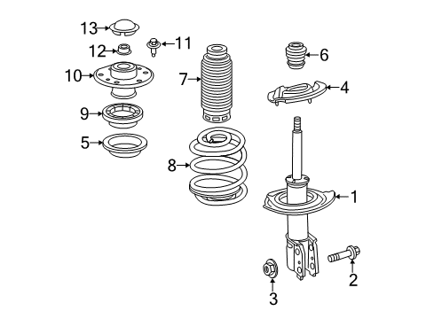 2012 Chevy Captiva Sport Struts & Components - Front Diagram