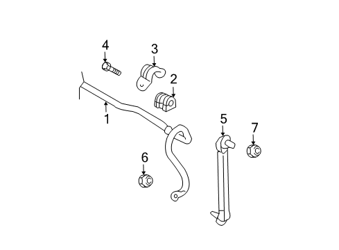 2006 Chevy Aveo Stabilizer Bar & Components - Front Diagram