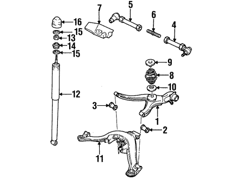 2000 Cadillac Catera Rear Suspension Components, Ride Control, Stabilizer Bar Diagram