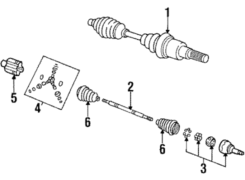 1989 Chevy Celebrity Axle Assembly, Driver Side Diagram for 26009265