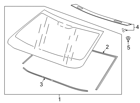 2017 Chevy Camaro Windshield Glass Diagram