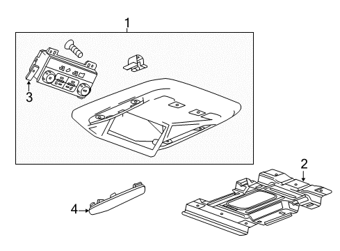 2018 Cadillac Escalade ESV Overhead Console Diagram 6 - Thumbnail