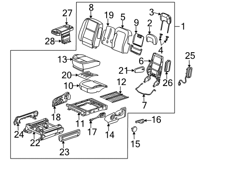 2006 Chevy Uplander Driver Seat Components Diagram