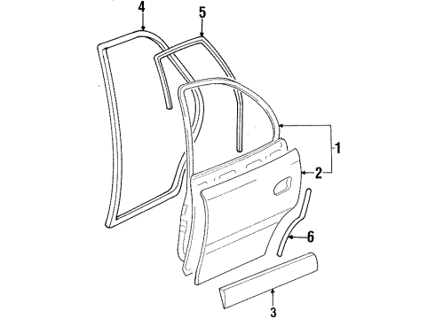 1997 Cadillac Catera Door Weatherstrip, Passenger Side Diagram for 24463072
