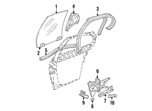 1997 Chevy Lumina Regulator Handle, Red Diagram for 10181191
