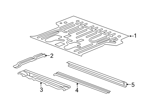 2008 Cadillac Escalade ESV Rear Body - Floor & Rails Diagram