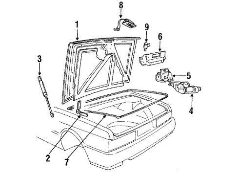 1989 Cadillac Allante Lock Cylinder Diagram for 1646201