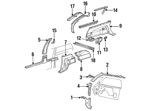 1986 Oldsmobile Cutlass Ciera Interior Trim Diagram