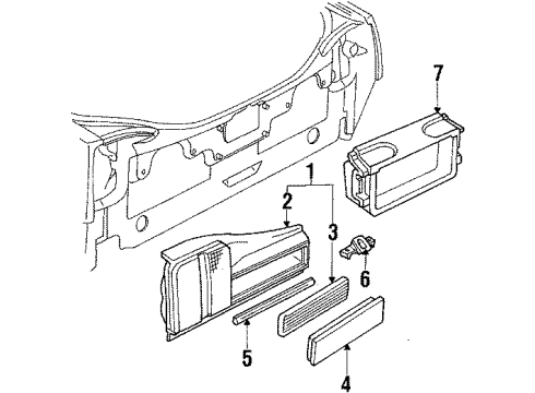 1985 Oldsmobile Calais Tail Lamps Diagram