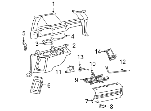 1996 GMC Jimmy Interior Trim - Quarter Panels Diagram