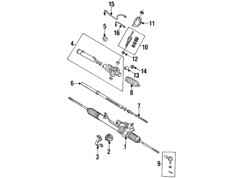2000 Chevy Prizm Steering Gear Diagram for 94857859