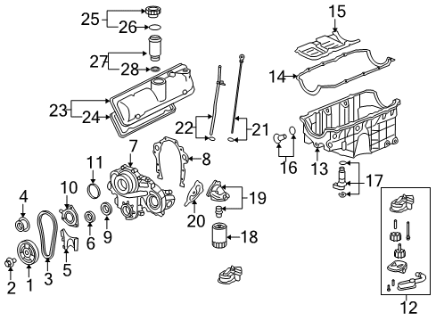 2008 Chevy Malibu Engine Parts & Mounts, Timing, Lubrication System Diagram 4 - Thumbnail