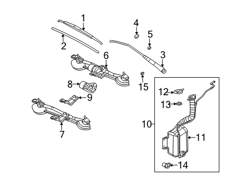 2006 Saturn Ion Wiper & Washer Components Diagram