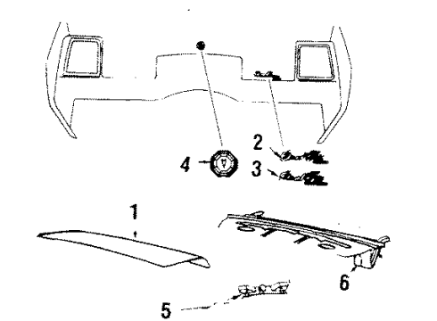 1987 Pontiac Grand Prix Emblem, Rear Diagram for 20225600