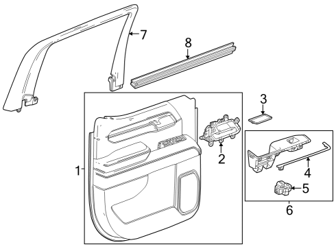 2024 GMC Sierra 3500 HD Interior Trim - Rear Door Diagram 2 - Thumbnail