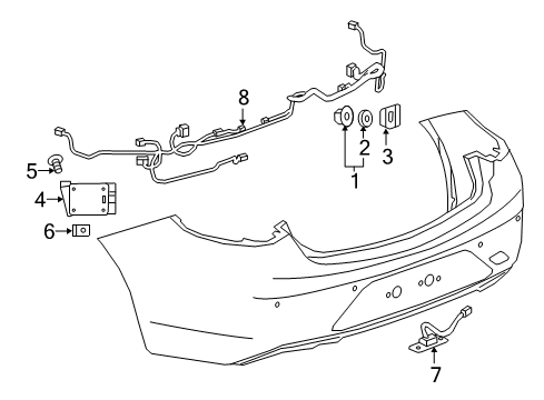 2018 Buick Regal Sportback Electrical Components - Rear Bumper Diagram