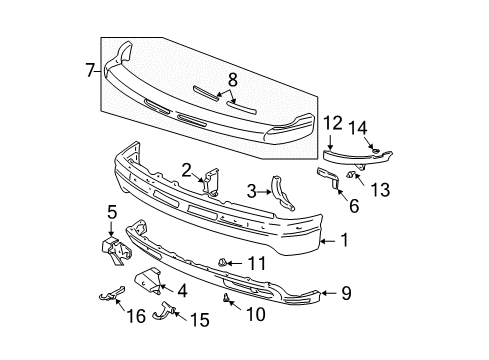 2002 Chevy Silverado 2500 Front Bumper Diagram