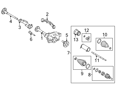 2008 Cadillac Escalade ESV Carrier & Front Axles Diagram
