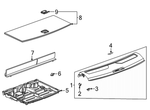 2021 GMC Yukon XL Interior Trim - Rear Body Diagram