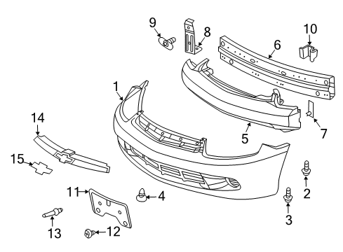2005 Chevy Cavalier Bumper & Components, Exterior Trim Diagram