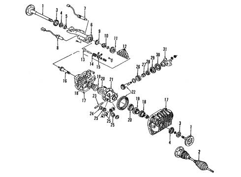 1993 GMC K2500 Front Axle, Axle Shafts & Joints, Differential, Drive Axles, Propeller Shaft Diagram
