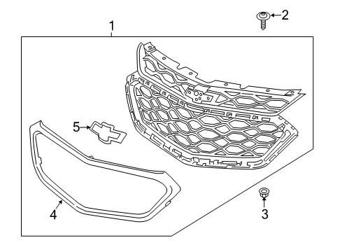 2021 Chevy Equinox Grille & Components Diagram 4 - Thumbnail