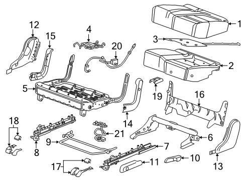 2022 Chevy Blazer Cushion Frame, Rear Diagram for 84809304