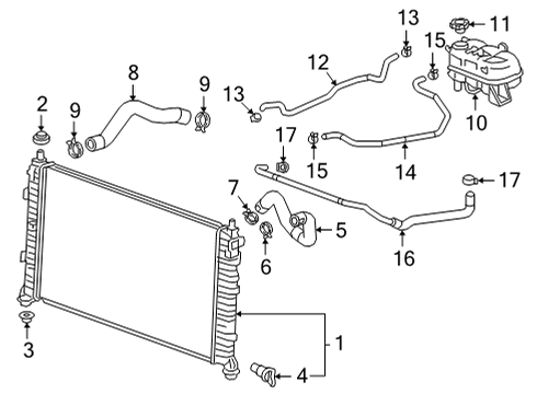 2023 Cadillac Escalade ESV Radiator & Components Diagram 3 - Thumbnail