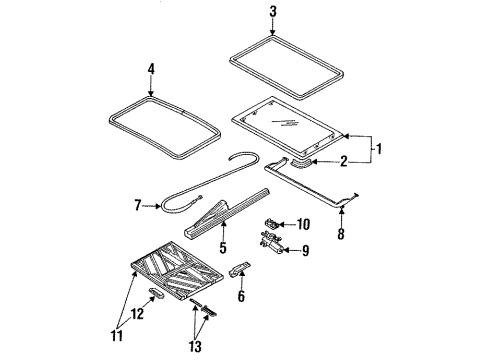 1996 Saturn SC1 Sunroof Diagram