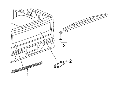 2020 Chevy Silverado 1500 Exterior Trim - Pick Up Box Diagram 20 - Thumbnail