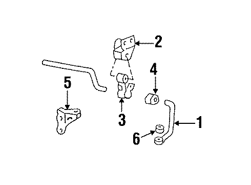 1993 Cadillac Fleetwood Rear Suspension Components, Lower Control Arm, Upper Control Arm, Ride Control, Stabilizer Bar Diagram