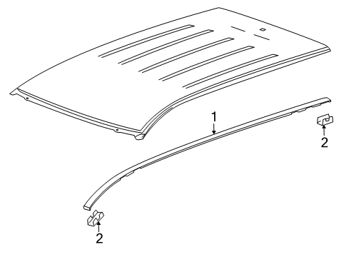 2014 Cadillac SRX Exterior Trim - Roof Diagram