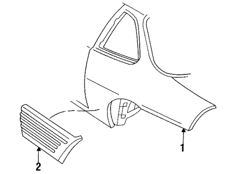 1994 Pontiac Grand Am Body Side Molding, Front Center Driver Side Diagram for 88891530