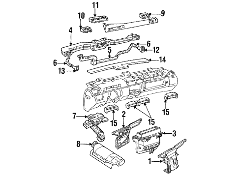1996 Cadillac DeVille Air Distributor Diagram for 3549022
