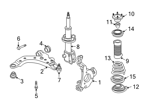 2002 Buick Century Front Suspension Components, Lower Control Arm, Stabilizer Bar Diagram