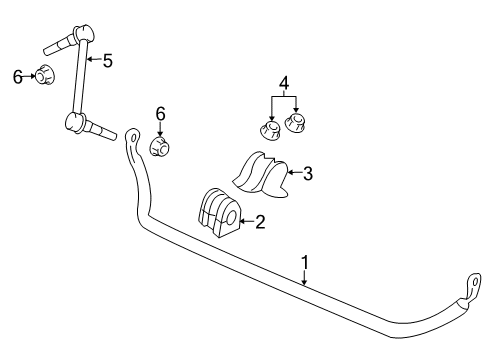 2014 Chevy SS Stabilizer Bar & Components - Front Diagram