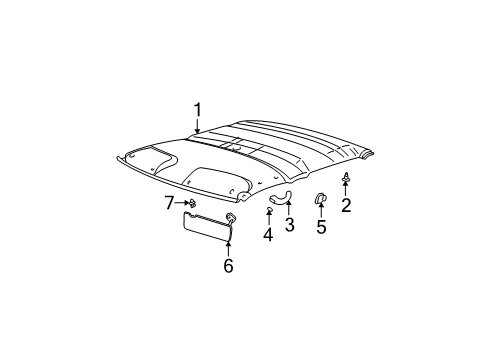 2001 Chevy S10 Assist Strap Cover Diagram for 15999202