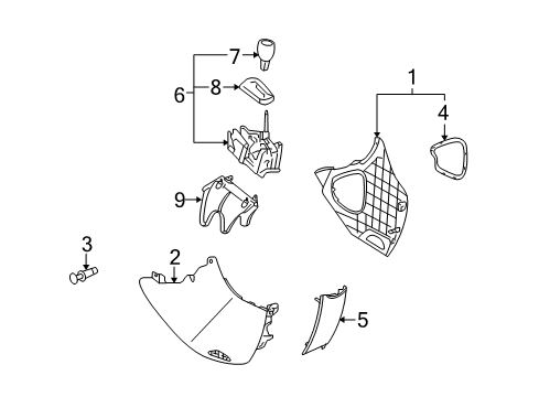 2008 Pontiac Torrent Center Console, Front Console Diagram