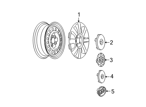 2007 Buick LaCrosse Wheel Covers & Trim Diagram