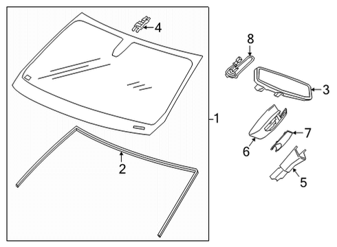 2023 GMC Sierra 3500 HD Glass - Windshield Diagram