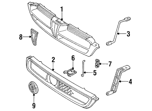 1993 Pontiac Bonneville Emblem, Front Diagram for 25557472