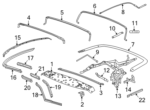 2017 Chevy Camaro Frame & Components - Convertible Top Diagram