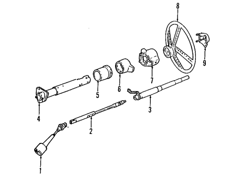 1991 GMC K2500 Steering Column, Steering Wheel & Trim Diagram
