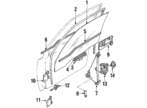 1998 Chevy Tracker Handle, Outside, Passenger Side Diagram for 30003477